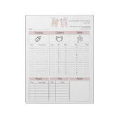Nanny Kinderopvang Dagelijks Log Notitieblok (Linkerzijde)