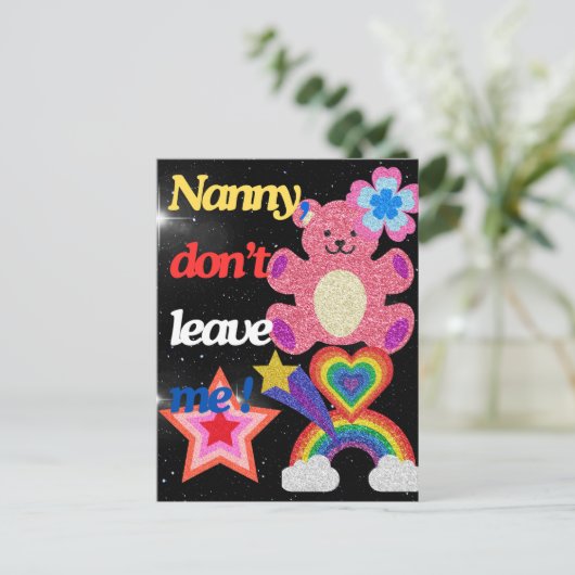 Nanny, laat me niet ! briefkaart (Staand voorkant)