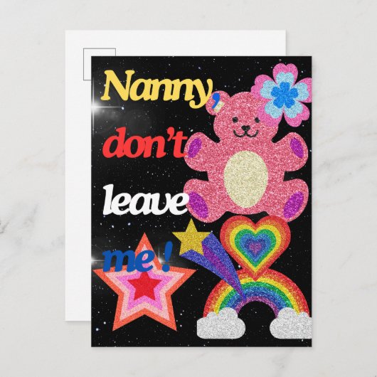 Nanny, laat me niet ! uitnodiging briefkaart (Voorkant / Achterkant)