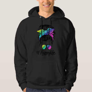 Nanny Life Messy Haar Bun Tie Dye Vrouwen Moeder D Hoodie