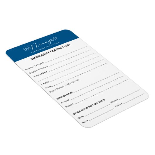 Nanny Loft Emergency Contact Magnet Magneet (Rechterzijde)