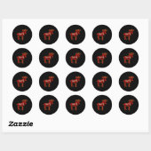 Nanny Moose _ Buffalo Red Plaid Family Christmas  Ronde Sticker (Vel)