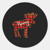 Nanny Moose _ Buffalo Red Plaid Family Christmas  Ronde Sticker (Voorkant)