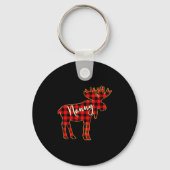 Nanny Moose _ Buffalo Red Plaid Family Christmas  Sleutelhanger (Voorkant)