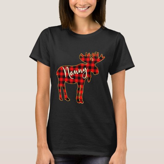 Nanny Moose _ Buffalo Red Plaid Family Christmas  T-shirt (Voorkant)