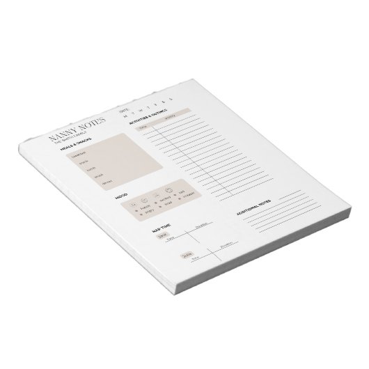 Nanny Notities, Nanny Log Notitieblok (Schuin)