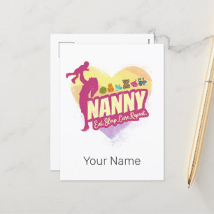 Nanny Nursemaid Vintage Babysitter Kinderverzorgin Feestdagenkaart
