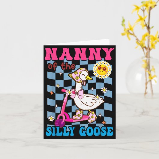 Nanny Of The Silly Goose First Birthday Family Mat Kaart (Gele Bloem)