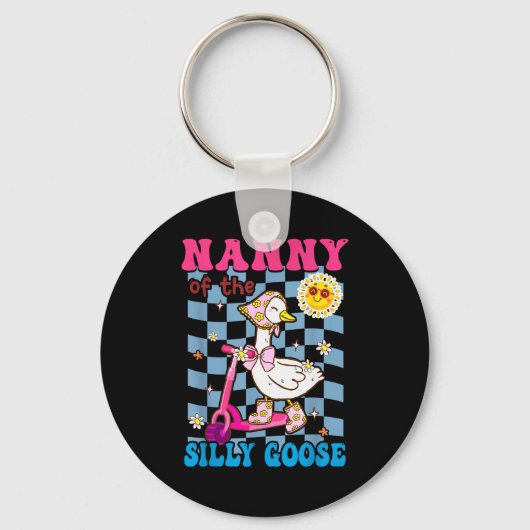 Nanny Of The Silly Goose First Birthday Family Mat Sleutelhanger (Voorkant)
