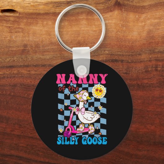 Nanny Of The Silly Goose First Birthday Family Mat Sleutelhanger (Voorkant)