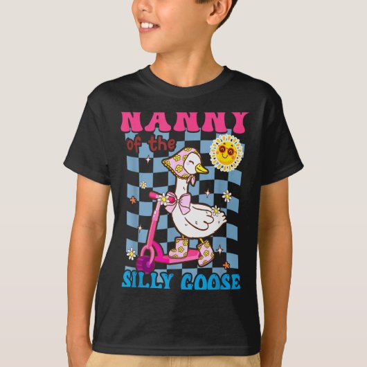 Nanny Of The Silly Goose First Birthday Family Mat T-shirt (Voorkant)