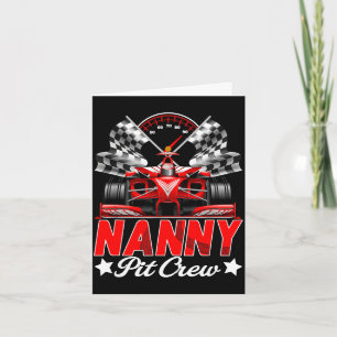 Nanny pitcrew racende familie raceauto verjaardags kaart