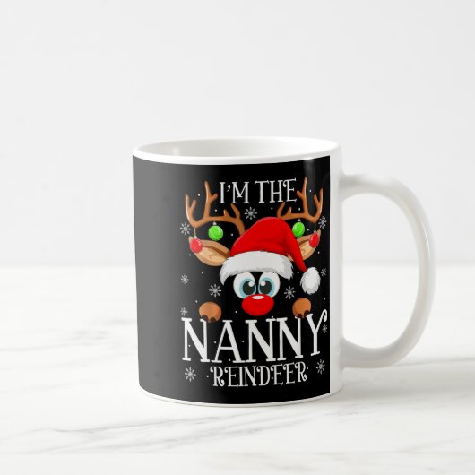 Nanny Reindeer Christmas Family Matching Group Fun Koffiemok (Rechts)