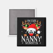 Nanny Reindeer Christmas Family Matching Group Fun Magneet (Voorkant / Achterkant)