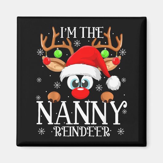 Nanny Reindeer Christmas Family Matching Group Fun Magneet (Voorkant)