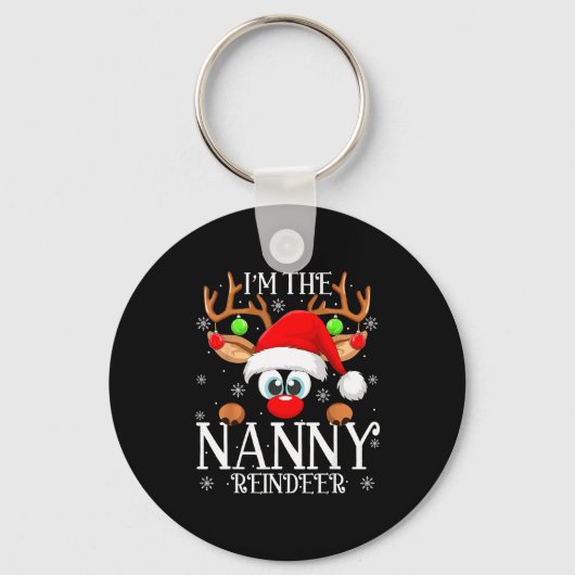 Nanny Reindeer Christmas Family Matching Group Fun Sleutelhanger (Voorkant)