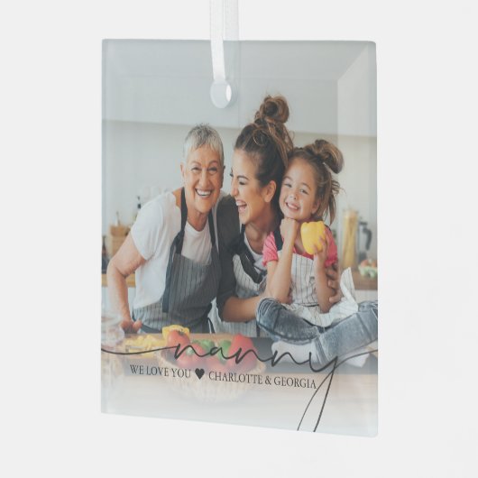 Nanny Script Overlay | Wij houden van u Glas Ornament (Voorkant links)