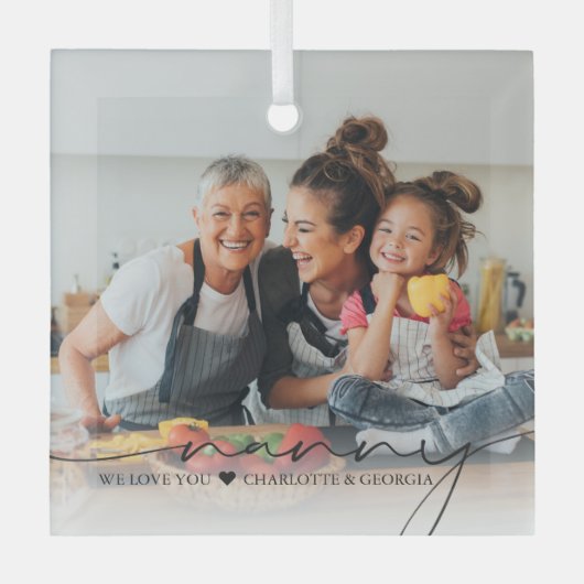 Nanny Script Overlay | Wij houden van u Glas Ornament (Voorkant)