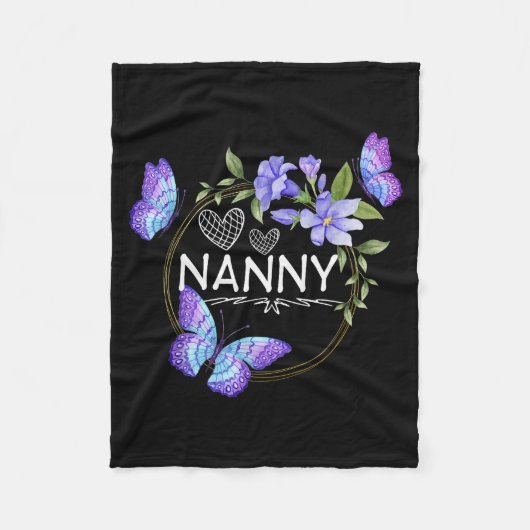 Nanny Shirt For Women With Butterflies Mother's Da Fleece Deken (Voorkant)