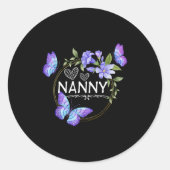 Nanny Shirt For Women With Butterflies Mother's Da Ronde Sticker (Voorkant)