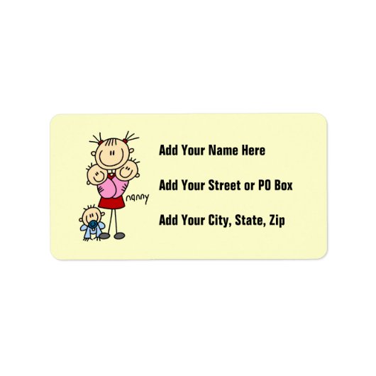 Nanny Stick Figure Etiket (Voorkant)