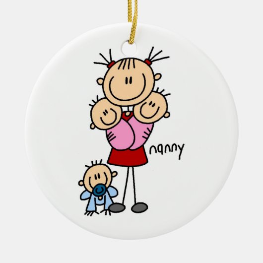 Nanny Stick Figuur Keramisch Ornament (Voorkant)