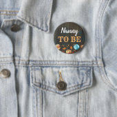 Nanny to Be Herfst Pumpkins Baby shower Button (In situ)