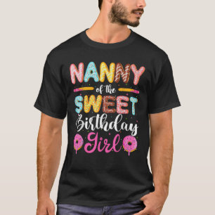 Nanny van de lieve verjaardag meisje donut liefheb t-shirt