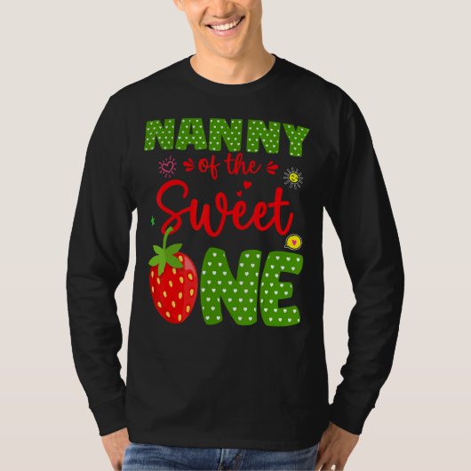 Nanny van de verjaardag een aardbei 1e fruit bd t-shirt (Voorkant)