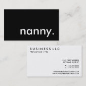 nanny. visitekaartje (Voorkant / Achterkant)