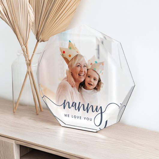 Nanny We houden van je | Grandma Script Overlay Fotoblokken