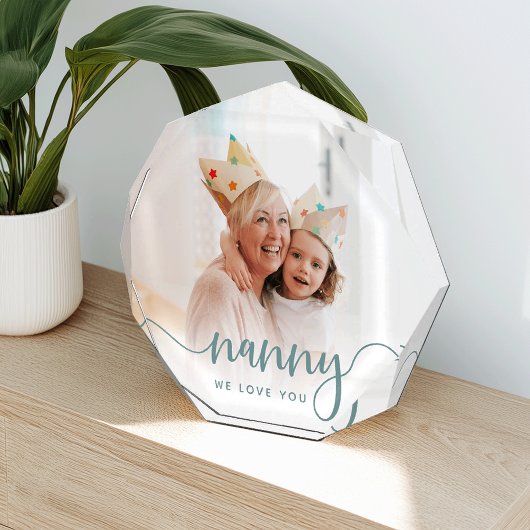Nanny We houden van je | Grandma Script Overlay Fotoblokken