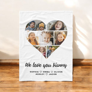 Nanny We houden van je hart Moderne fotocollage Fleece Deken