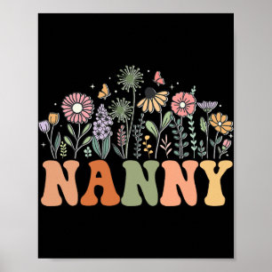 Nanny Wildflower Bloemrijke Verjaardag Baby Shower Poster