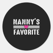 Nanny's Favorite  Ronde Sticker (Voorkant)