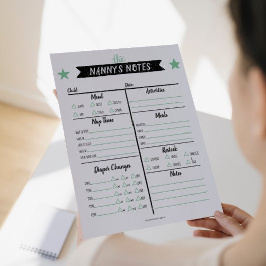 Nanny's Notes Babysitter Notes Flyer