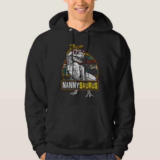 Nannysaurus Leopard Rex Dinosaur Nanny Saurus Moth Hoodie (Voorkant)