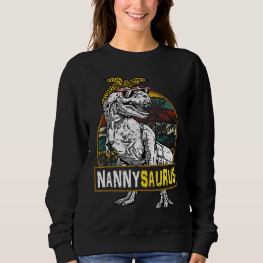 Nannysaurus Leopard Rex Dinosaur Nanny Saurus Moth Trui (Voorkant)
