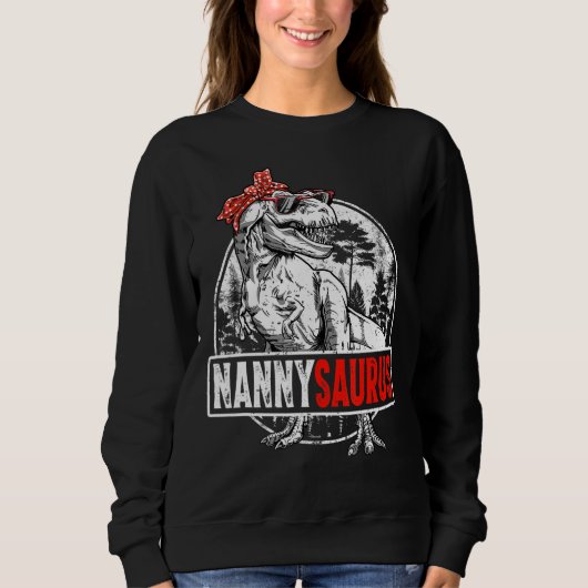 Nannysaurus rex dinosaurus bandana saurus familie trui (Voorkant)
