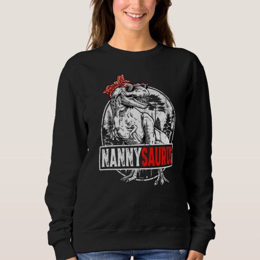 Nannysaurus rex dinosaurus bandana saurus familie trui (Voorkant)