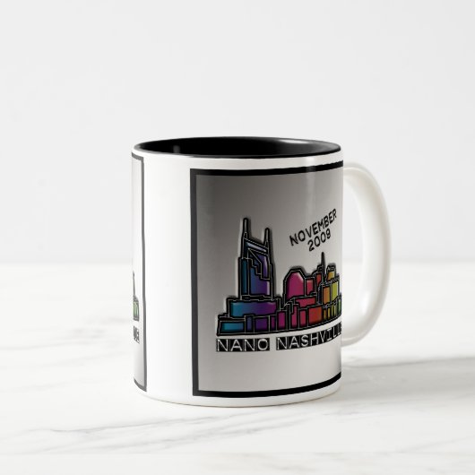 NaNo 2009 Jumbo-Mok Tweekleurige Koffiemok (Voorkant rechts)
