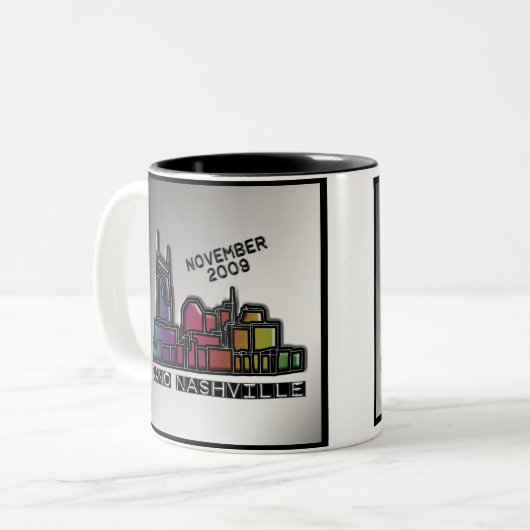 NaNo 2009 Jumbo-Mok Tweekleurige Koffiemok (Voorkant links)