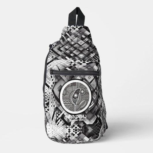 Nanometerplated geometrisch land Taiwan Monogram Sling Bag (Voorkant)