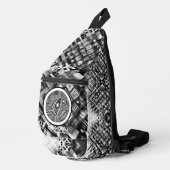 Nanometerplated geometrisch land Taiwan Monogram Sling Bag (Rechterhoek)