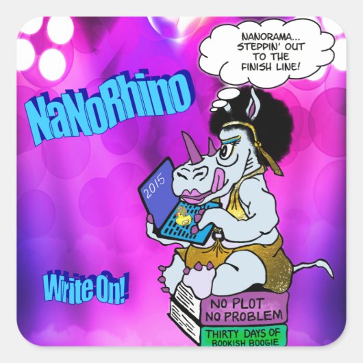 Nanorhino 2015 vierkante sticker (Voorkant)