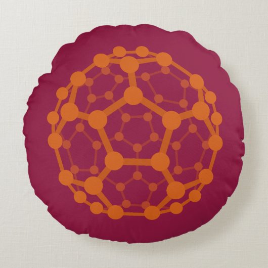 Nanowetenschap Fullerene Rond Kussen (Voorkant)