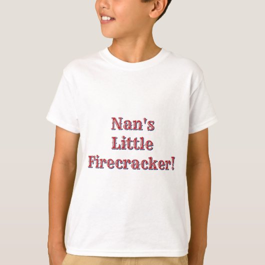 Nan's Little Firecracker! USA 250 Vuurwerk T-shirt (Voorkant)