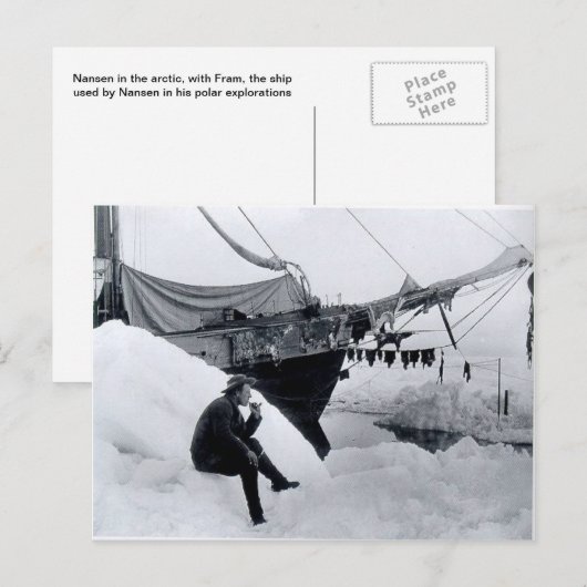 Nansen in het noordpoolgebied, met Fram Briefkaart (Voorkant / Achterkant)