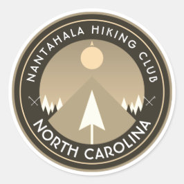 nantahala hiking club noord - carolina berg ronde sticker