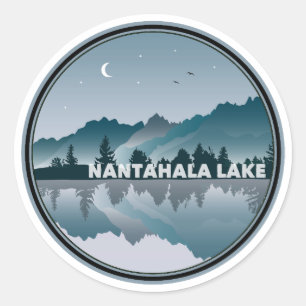 Nantahala Lake North Carolina Reflection Ronde Sticker